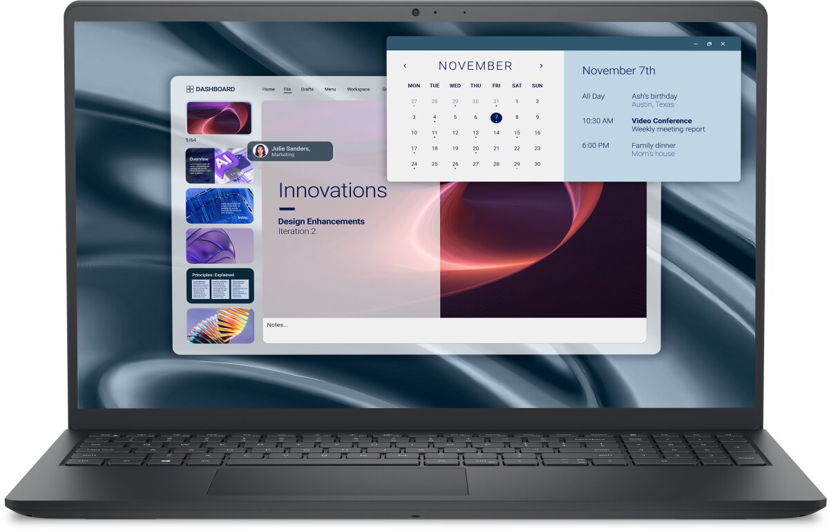 Dell Pro 15 Essential PV15255 AMD MDO R5 PV15255 8 GB: LPDDR5, 5500 MT/s (onboard) 512GB M.2 PCIe NVMe Solid State Drive 15.6", Non-Touch, FHD, 120Hz, WVA, IPS, Anti-Glare, 250 nits, LED-Backlit AMD Radeon? Graphics Carbon Black Palmrest with Fingerprint